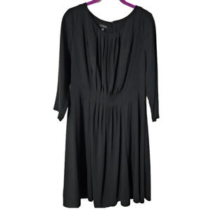 Talbots 3/4 Sleeve Pleated Little Black Dress